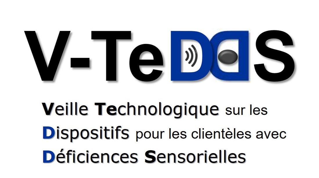 Logo de V-TeDDS, veille technologique sur les dispositifs pour les clientèles avec déficiences sensorielles